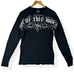 Not Of This World NOTW Waffle Knit Christian Shirt Size Medium Y2K Grunge Jesus